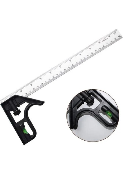 Kare Açı Cetvel Ölçme Aracı Kiti Paslanmaz Çelik Combo Kare Marangozluk Aletleri Ayarlanabilir Kombinasyon Su Terazisi (Yurt Dışından) fiyatları