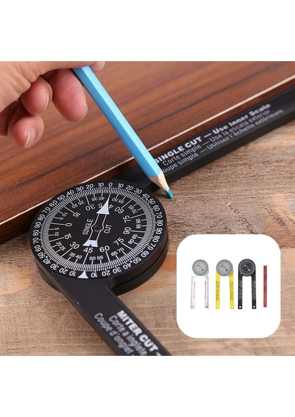 Siyah Kalem ile Profesyonel Gönye Testere Iletki Açı Bulucu Işaretleme Kalemi ile Açı Bulucu Ölçüm Cetveli Ev Ağaç Işleme Ölçme Araçları (Yurt Dışından) indirimleri
