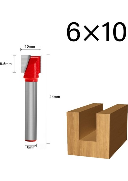 6X10MM 6mm Shank Yüzey Planya Alt Temizleme Ahşap Freze Cnc Kesici Gravür Bıçağı Yönlendirici Bit Ağaç Işleme Aleti 10-32MM (Yurt Dışından)