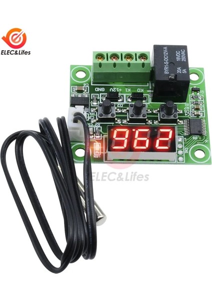 W1209WK 12V W1209 W1209WK Dijital Termostat Sıcaklık Kontrol Cihazı Regülatörü Termoregülatör Inkübatör Ölçer Dc Ntc Termistör Sensörü (Yurt Dışından)