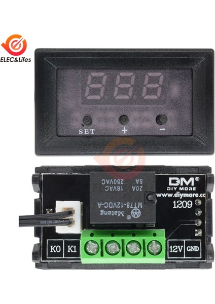 W1209WK 12V W1209 W1209WK Dijital Termostat Sıcaklık Kontrol Cihazı Regülatörü Termoregülatör Inkübatör Ölçer Dc Ntc Termistör Sensörü (Yurt Dışından)