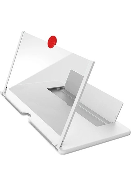 Beyaz 12 Inç 12/10 Inç 3D Cep Telefonu Ekran Büyüteç Hd Video Amplifikatör Katlanabilir Tutucu ile Büyüteç Akıllı Telefon Stand Braketi (Yurt Dışından)