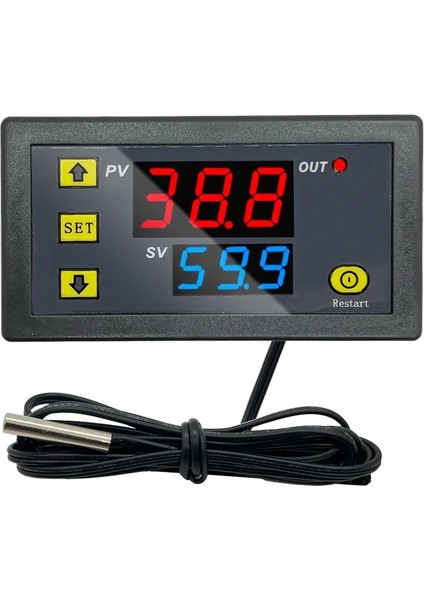 Tip C W3230 Mini Dijital Sıcaklık Kontrol Cihazı 12V 24V 220V Termostat Regülatörü Isıtma Soğutma Kontrolü Termoregülatör Sensörü ile (Yurt Dışından)
