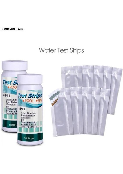 50 Adet/şişe 6 In 1 Çok Amaçlı Klor Ph Test Şeritleri Spa Yüzme Havuzu Su Test Cihazı Kağıdı (Yurt Dışından) modelleri