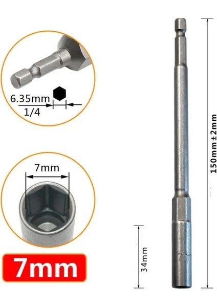 7mm 1 Adet Uzunluk 150MM Altıgen Somun Sürücü Matkap Ucu Adaptör Soketi Anahtarı Uzatma Kol Adaptörü Elektrikli Tornavida Kolu (Yurt Dışından)