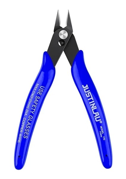 Mavi Mavi/kırmızı 170 Tel Kesici Dıy Giyotin Çapraz Yan Kesme Kablo Pense Kırmızı Mavi Pense El Mini Snips Gömme Makası Düzeltici (Yurt Dışından)