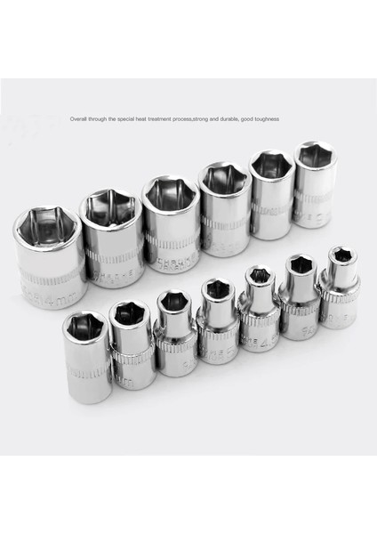 13MM 1 Adet 1/4 Inç Sürücü 4-14MM Altıgen Anahtar Kafa 6 Nokta Diş Cırcır Anahtar Kolu Araba Tamir Aracı Soket Somun Kaldırma (Yurt Dışından)
