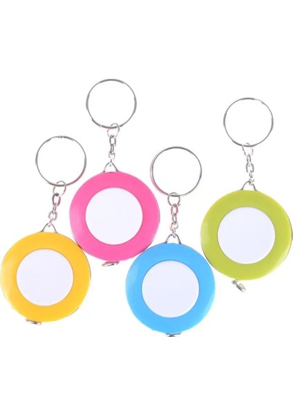 Sarı 3 Adet 150 Cm/60 "metra Tedbirler Taşınabilir Geri Çekilebilir Cetvel Mini Şeker Renk Anahtarlık Çocuk Cetvel Santimetre Inç Rulo Bant (Yurt Dışından)