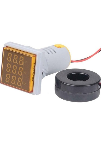 Sarı LED Dijital Ekran Voltmetre Ampermetre Gerilim Akım Frekans Test Cihazı Metre 10A Dijital Voltmetre Ampermetre Çift Ekran (Yurt Dışından)