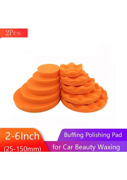 Dalga Tipi 2 Adet 4 Inç 2 Inç-6 Inç Sünger Köpük Parlatma Pedi Parlatma Pedleri Araba Güzellik Ağda Parlatma Plakası Kanca ve Döngü Araba Parlatıcı Tampon Için (Yurt Dışından)