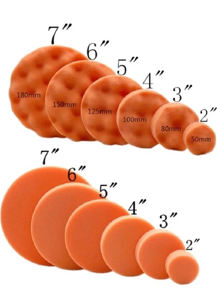 Dalga Tipi 2 Adet 4 Inç 2 Inç-6 Inç Sünger Köpük Parlatma Pedi Parlatma Pedleri Araba Güzellik Ağda Parlatma Plakası Kanca ve Döngü Araba Parlatıcı Tampon Için (Yurt Dışından)