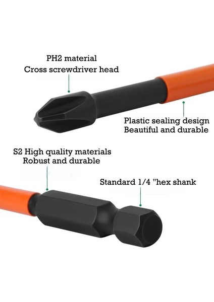 1PC-50MM 1/4/6pcs Çapraz Tornavida Kafası S2 Çelik Güçlü Manyetik Toplu Kafa Yüksek Sertlik El Matkap Ucu Vida Elektrikli Tornavida (Yurt Dışından) indirimleri