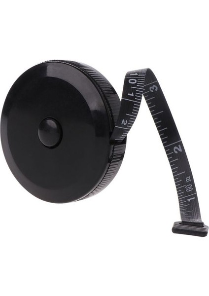 Siyah 1.5m 1.5m/60 Inç Mini Siyah Mezura Çift Taraflı Geri Çekilebilir Aletler Vücut Terzi Bant Cetvel Aşınmaya Dayanıklı Esnek (Yurt Dışından)