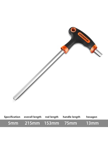 5mm Düz El Aleti 2/2.5/3/4/5/6/8/10MM Krom-Vanadiu Çelik Düz/küresel Iç Altıgen Anahtar T Kolu Allen Altıgen Anahtar Anahtarı Anahtarı (Yurt Dışından)