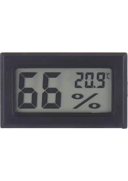 02 Siyah Santigrat Gömülü Sıcaklık ve Nem Sensörü Fy-12 Mini LCD Dijital Higrometre Iç Sıcaklık Ölçer Nem Ölçer Bant Probu (Yurt Dışından)