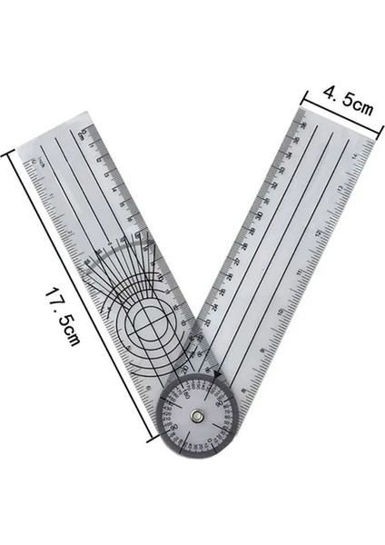 Stil 6 360 Derece Gonyometre Açısı Tıbbi Omurga Açısı Cetvel Açı Inklinometre Cetvel Iletki Açı Bulucu Ölçme Aracı (Yurt Dışından)