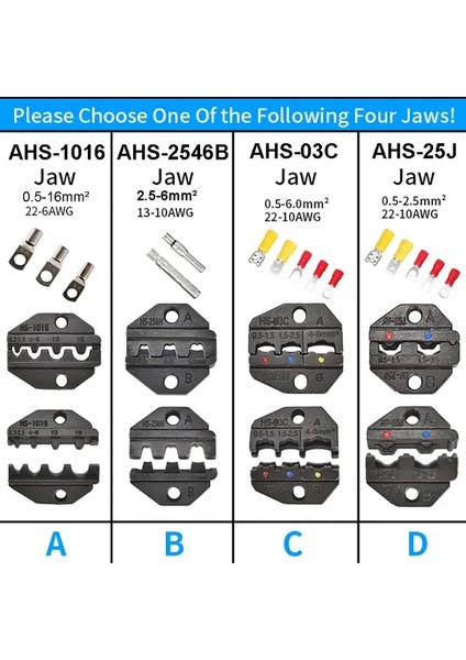 Birini Seçin A A03B A40J A05H A02H2 A12 A02H Kalıp Setleri Hs-Fse-Am-10 Sıkma Pensesi Makinesi Kalıpları Fiş Tüpü HS-40J FSE-40J Em-6b1 Em-6b2 (Yurt Dışından)