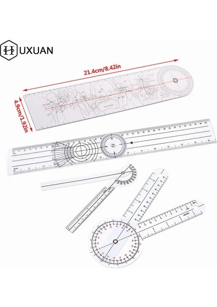 Kırmızı 0-360 Derece Gonyometre Açısı Tıbbi Omurga Açısı Cetvel Açı Inklinometre Cetvel Iletki Açı Bulucu Ölçme Aracı (Yurt Dışından) indirimleri