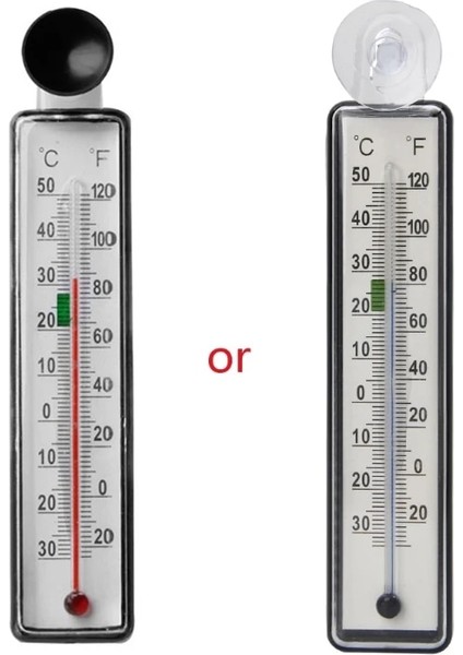 Gümüş 14.5 cm Uzun Duvar Asılı Termometre Kapalı Açık Akvaryum Balık Tankı Termometre Cam Metre Su Sıcaklık Ölçer Emme C (Yurt Dışından) fiyatları