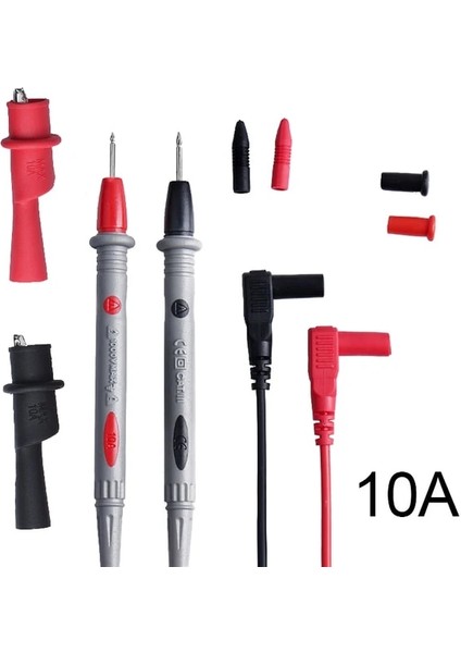 3011B 1 Çift 10A 20A Dijital Multimetre Probu Yumuşak Silikon Tel Iğne Ucu Timsah Klipsli Evrensel Test Uçları Bir Çift (Yurt Dışından)