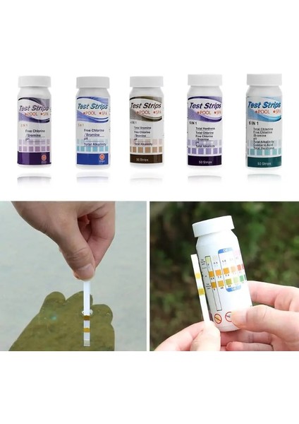 6 In 1 50 Adet Çok Amaçlı Klor Ph Test Şeritleri Spa Yüzme Havuzu Su Test Cihazı Kağıt Açık Sıcak Test Kağıdı (Yurt Dışından)