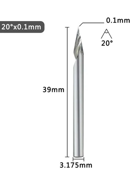 20D 0 1 1 Adet 3D Gravür Bit Ucu Uç Freze Kesicisi 20-60 Derece Ucu Karbür Ağaç Işleme Freze Kesicisi Kesme Demir Çelik Aletler (Yurt Dışından)