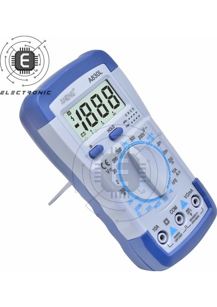 Mavi Gri A830L LCD Dijital Multimetre Ac Dc Gerilim Diyot Frekans Multitester Akım Test Cihazı Buzzer Fonksiyonlu Aydınlık Ekran (Yurt Dışından)
