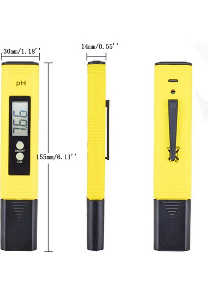 Sarı Taşınabilir Dijital LCD Kalem 0.0-14 Ph Ölçer Test Cihazı Akvaryum Havuz Suyu Şarap Monitörü Tdsec LCD Su Saflığı Ppm Akvaryum Filtresi (Yurt Dışından)