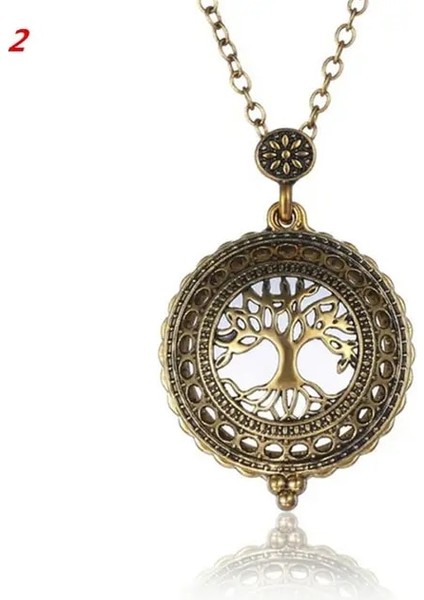 2-X632 Hayat Ağacı Baykuş/ağaç/yusufçuk/fil Vintage Zincir Büyüteç Sıcak Kolye Kolye Büyükanne Hediye Metal Antika Büyüteç Dropship (Yurt Dışından)
