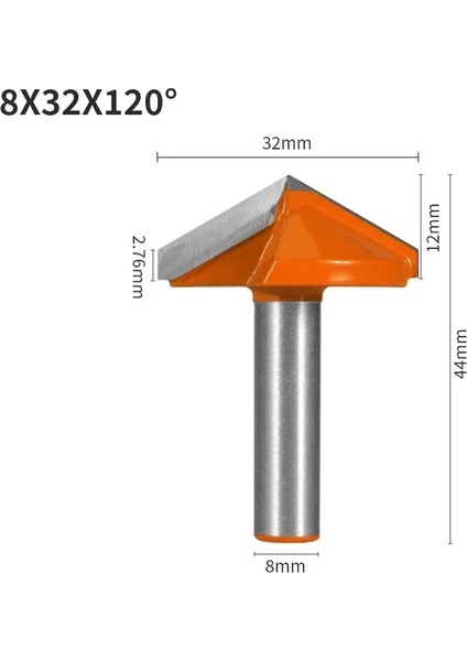 8X32X120 Yusun 1 Adet 8 mm Shank "v" Tipi Planya Kesici Bit Yönlendirici Bit Ağaç Işleme Freze Kesicisi Ahşap Bit Yüz Mill (Yurt Dışından)