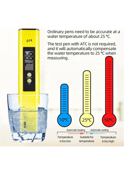 PH009BX 0.01 Dijital Ph Ölçer Test Cihazı Su Kalitesi Gıda Akvaryum Havuzu Topraksız Ph Ölçer Test Cihazı Taşınabilir Büyük LCD Ekran (Yurt Dışından)