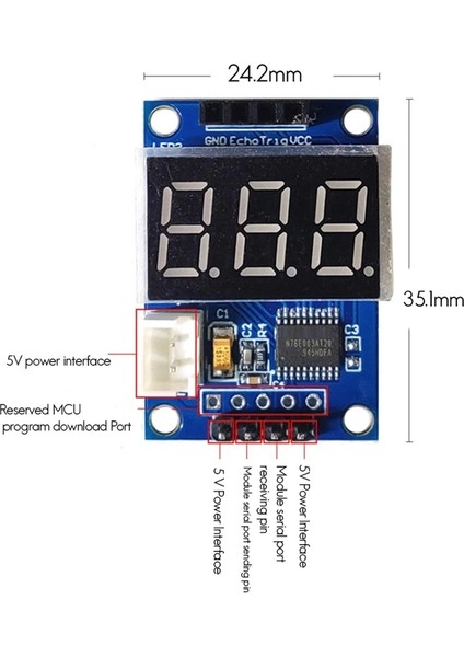 Mavi HC-SR04 Ultrasonik Değişen Modül Test Kartı Seri Çıkış Dijital Tüp Ekran Uzaklık Ölçer (Yurt Dışından) modelleri