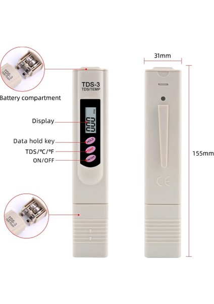 Yüksek Kaliteli Taşınabilir Dijital Tds Metre Filtresi Ölçüm Su Kalitesi Saflık Test Cihazı Içecek Su Tds Metre Kalem Tipi (Yurt Dışından) fırsatları