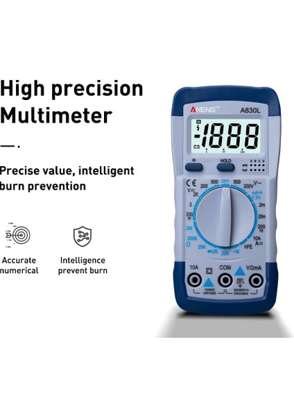 E A830L Ac Dc LCD Dijital Multimetre Dc Gerilim Diyot Frekans Multitester Akım Test Cihazı Buzzer Fonksiyonlu Aydınlık Ekran (Yurt Dışından)