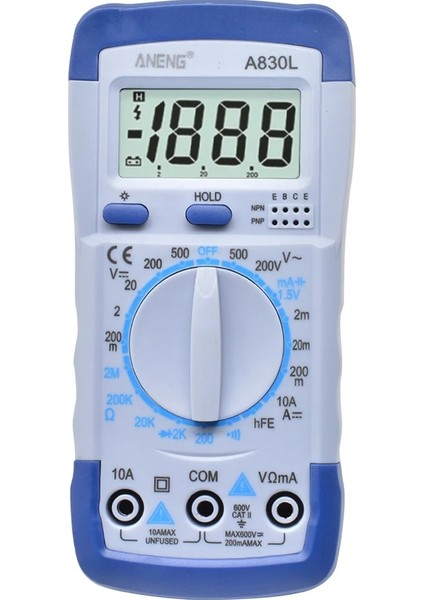 E A830L Ac Dc LCD Dijital Multimetre Dc Gerilim Diyot Frekans Multitester Akım Test Cihazı Buzzer Fonksiyonlu Aydınlık Ekran (Yurt Dışından)