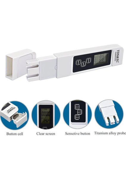 Durumda Dijital Ph Ec Tds Metre Test Cihazı Sıcaklık Kalem Su Saflığı Ppm Filtre Hidroponik Akvaryum Havuz Suyu Monitörü (Yurt Dışından)