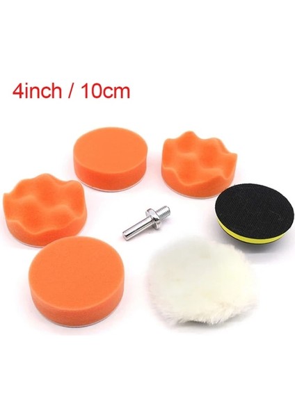 4 Inç 3 "/4"/5"/6"/7" 7 Adet Araba Sünger Parlatma Pedi Seti Parlatma Tamponu Ağda Adaptörü Matkap Seti Oto Bakım Için Far Restorasyonu (Yurt Dışından)