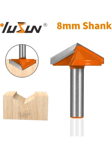 8X32X120 Yusun 1 Adet 8 mm Shank "v" Tipi Planya Kesici Bit Yönlendirici Bit Ağaç Işleme Freze Kesicisi Ahşap Bit Yüz Mill (Yurt Dışından)