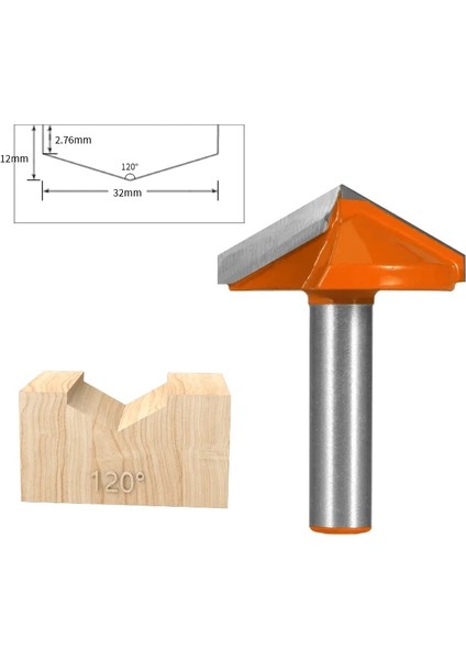 8X32X120 Yusun 1 Adet 8 mm Shank "v" Tipi Planya Kesici Bit Yönlendirici Bit Ağaç Işleme Freze Kesicisi Ahşap Bit Yüz Mill (Yurt Dışından)