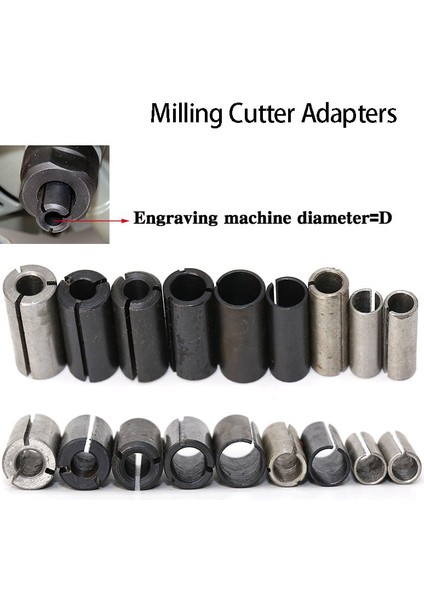12.7mm Ila 6.35MM Yüksek Hassasiyetli Adaptör Collet Shank Cnc Router Aracı Adaptörleri 8mm Ila 6mm Sap Tutucu Freze Kesici Dönüşüm Chuck (Yurt Dışından) modelleri
