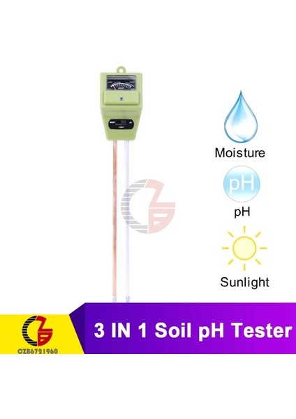 3 In 1 Tip 6 3 In 1 Toprak Ph Ölçer Güneş Işığı Ph Test Cihazı Bahçe Çiçekleri Toprak Nem Sensörü Ölçer Bitkiler Asitlik Nem Ph Monitör Dedektörü (Yurt Dışından)
