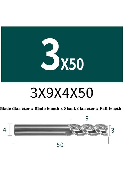 1 Adet 3X50L 1 Adet Kesme HRC55 3 Flüt 4mm 5mm 6mm 8 12MM Alaşımlı Değirmen Tungsten Çelik Cnc Freze Kesicisi Uç Değirmen Karbür Alüminyum Bakır Için (Yurt Dışından)