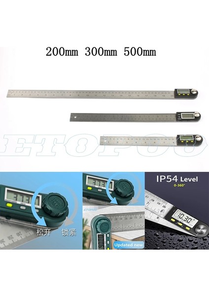 200MM Plastik 200/300MM 8 Inç Dijital Iletki Eğimölçer Gonyometresi Dijital Açı Bulucu Metre Elektronik Iletki Açı Cetveli (Yurt Dışından) modelleri