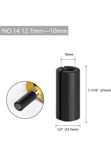 No.14 12.7X10 La Vıe 1 Adet Cnc Router Bit Yüksek Hassasiyetli Adaptör Pens Freze Kesicisi Aracı Adaptörleri Tutucu 6mm 6.35MM 8mm 10MM 12MM 12.7mm 4001 (Yurt Dışından)