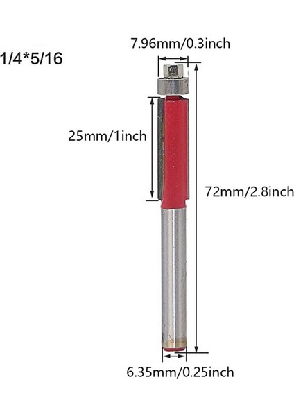 1-4 1 Adet 1/4 Shank Gömme Trim Yönlendirici Bit Ahşap Şablon Desen Bit Seti Tungsten Karbür Freze Kesicisi Ağaç Işleme Aletleri (Yurt Dışından) fırsatları