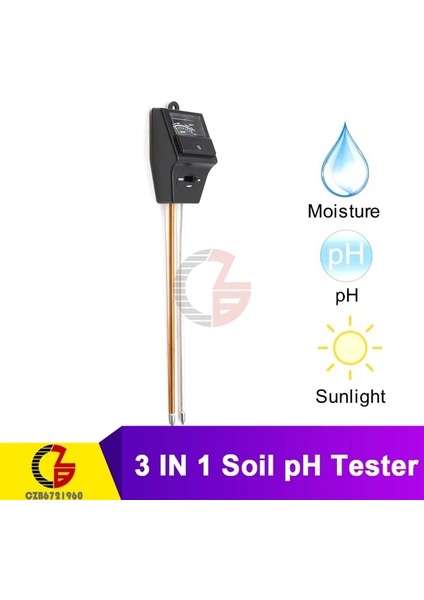 3 In 1 Tip 4 3 In 1 Toprak Ph Ölçer Güneş Işığı Ph Test Cihazı Bahçe Çiçekleri Toprak Nem Sensörü Ölçer Bitkiler Asitlik Nem Ph Monitör Dedektörü (Yurt Dışından)