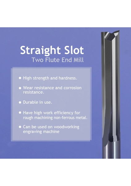 3.175X17X38L 1 Adet 3.175/4/5/6/8MM Iki Flüt Düz Yuvası Freze Kesicisi Cnc Iki Boyutlu Kesme Aletleri Yönlendirici Ucu Ahşap Işleme End Mill (Yurt Dışından) fırsatları