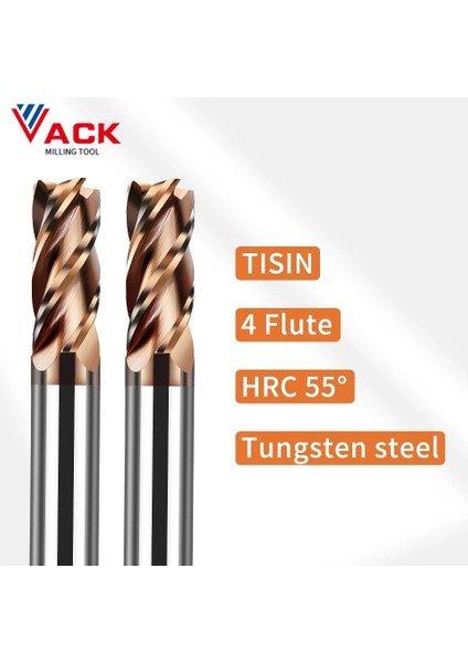 1 Adet 2.5X4DX50L Vack HRC55 Karbür Parmak Freze Kaplama Tungsten Çelik Freze Kesicisi Alaşım Kesme Aletleri Cnc Makinesi Parmak Frezeler 2 4 5 6 8 10MM (Yurt Dışından)