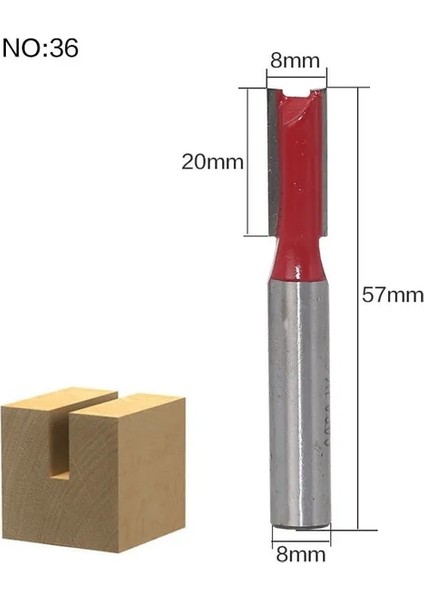 NO36 1 Adet 8mm Shank Ahşap Freze Ucu Düz Uç Freze Düzeltici Temizleme Gömme Trim Köşe Yuvarlak Koy Kutusu Uçları Araçları Freze Cutte (Yurt Dışından)