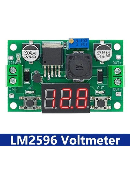 LM2596 Voltmetre LM2596 LM2596S Adj Güç Kaynağı Modülü Dc-Dc Kademeli Güç Kaynağı Regülatör Modülü 3A Voltaj Regülatörü 24V 12V 5V 3V (Yurt Dışından)